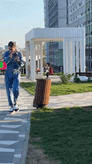 Everyday Moscow neighborhood life captured around residential apartment complex