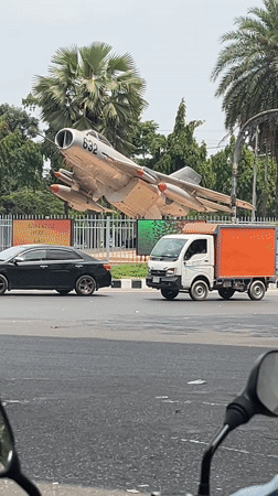 Morning activity captured around MiG-21 monument in Dhaka
