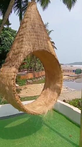 Tourist documents morning hotel stay in Ashvem beach resort