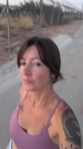 Woman documents early morning jog through rural Israeli countryside