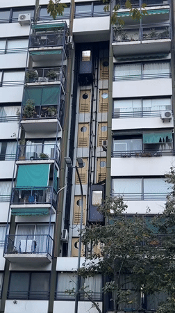Decorated balconies observed on Buenos Aires residential building
