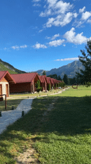 Volleyball game at mountain resort in Gusinje, Montenegro