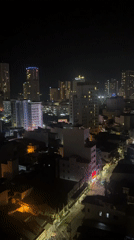 Aerial night view captures illuminated Nha Trang cityscape