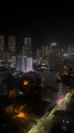 Aerial night view captures illuminated Nha Trang cityscape