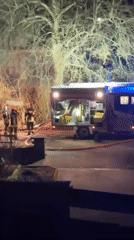 Fire trucks respond to evening emergency in Wüstenrot, Germany