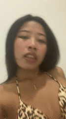 Woman in leopard bikini recorded making playful expressions in Denpasar