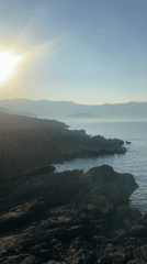 Sunrise along Montenegro's rocky Adriatic coastline