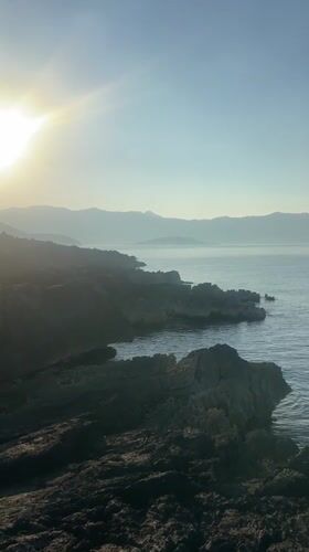 Sunrise along Montenegro's rocky Adriatic coastline