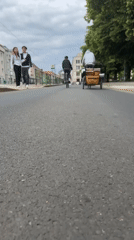 Everyday street life documented in Potsdam near Brandenburg Gate
