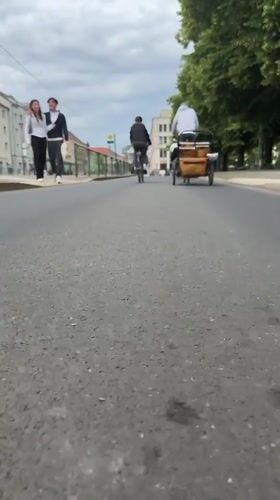 Everyday street life documented in Potsdam near Brandenburg Gate