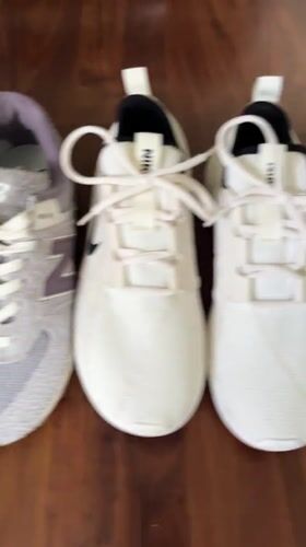 Athletic shoe collection displayed on wooden surface in Bulgaria