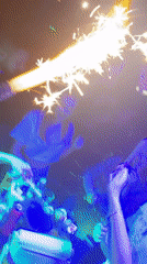 Late-night celebrations with sparkler at Sofia nightclub