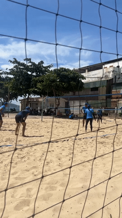 Beach volleyball game observed in Nha Trang, Vietnam