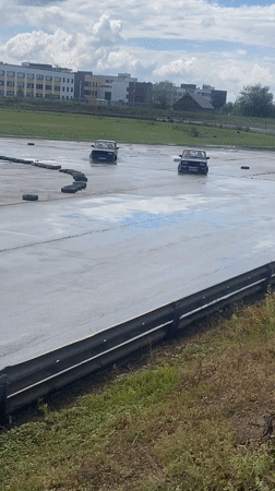 Drift session on a wet track in Tolyatti, Russia