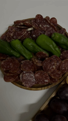 Charcuterie boards arranged in Valencia dining setup