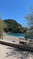 Sunny beach day recorded in Petrovac, Montenegro