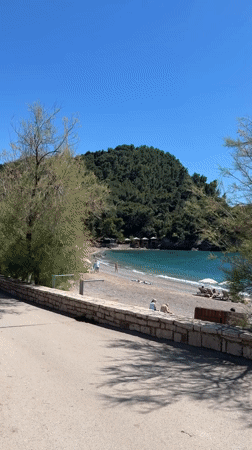Sunny beach day recorded in Petrovac, Montenegro