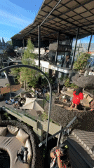 Morning at modern mountain establishment in Kintamani
