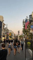 Evening out at The Grove, LA's busy outdoor mall