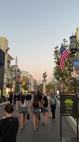 Evening out at The Grove, LA's busy outdoor mall