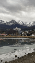 Evening life documented in Ushuaia harbor under cloudy skies