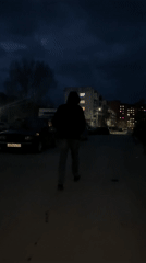 Evening scenes documented across residential Chaikovsky, Russia