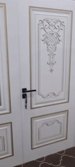 Inside a door and flooring showroom in Bokhtar, Tajikistan