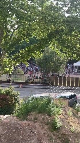 Outdoor concert or public event underway in Villeurbanne