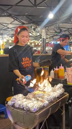 Karon walking street market in full evening swing