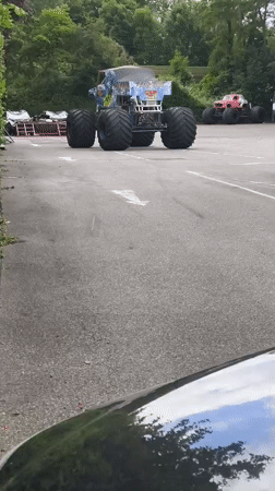 Monster truck gathering in Löhne parking lot