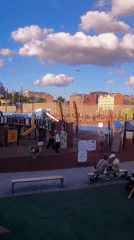 Children enjoy sunny afternoon at Riga recreational park facilities