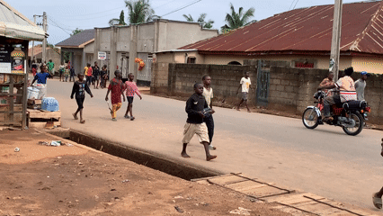 Traditional costumed figures and residents spotted in Akwanga streets