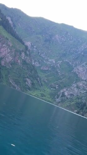On a glacial lake in the Kyrgyz mountains, mid-June