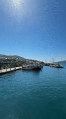 Calm morning conditions documented at Marmaris harbor, Turkey