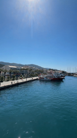 Calm morning conditions documented at Marmaris harbor, Turkey