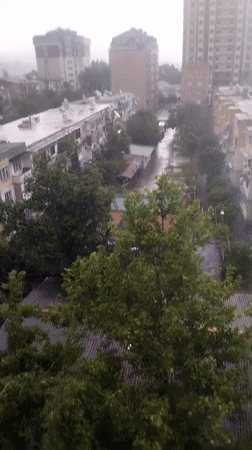 Thunderstorm documented through multiple perspectives in Khujand, Tajikistan
