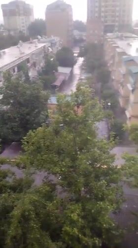 Thunderstorm documented through multiple perspectives in Khujand, Tajikistan