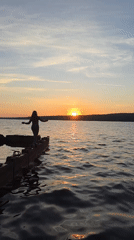 Sunset at the Chaikovsky lakefront on a July evening