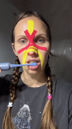 Evening skincare routine and family playtime captured in Fethiye household