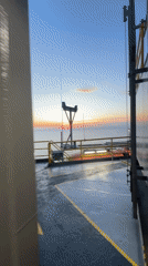 Vibrant sunset observed from offshore platform near Italy
