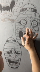Artist creates Japanese-themed murals featuring dragons, demons in Saratov