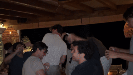 Night gathering at an outdoor venue in Agios Ioannis Diakoftis
