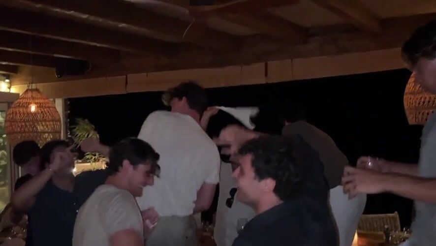 Night gathering at an outdoor venue in Agios Ioannis Diakoftis