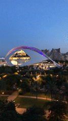 Illuminated modern architecture complex captured at dusk in València