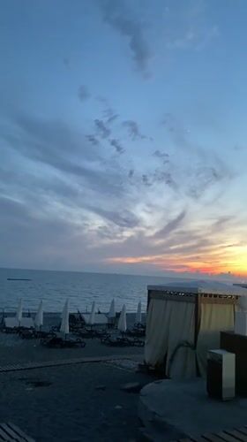 Sunset dining and fresh strawberries at Sochi beach