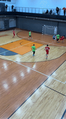 Indoor futsal match played in Izhevsk gymnasium