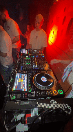 Nightclub DJ set draws crowd in Sofia Bulgaria