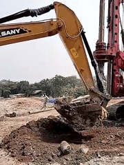 Heavy machinery at work on a South Tangerang construction site