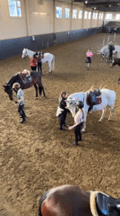 Equestrian training session captured at Moscow riding facility