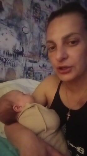 Mother and baby domestic moments documented in Andreyevo, Russia